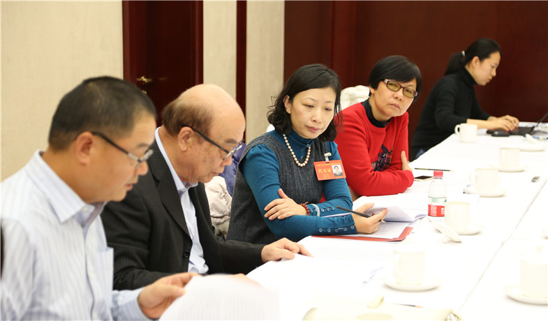 12月1日下午，港澳臺(tái)代表團(tuán)分組學(xué)習(xí)討論。
