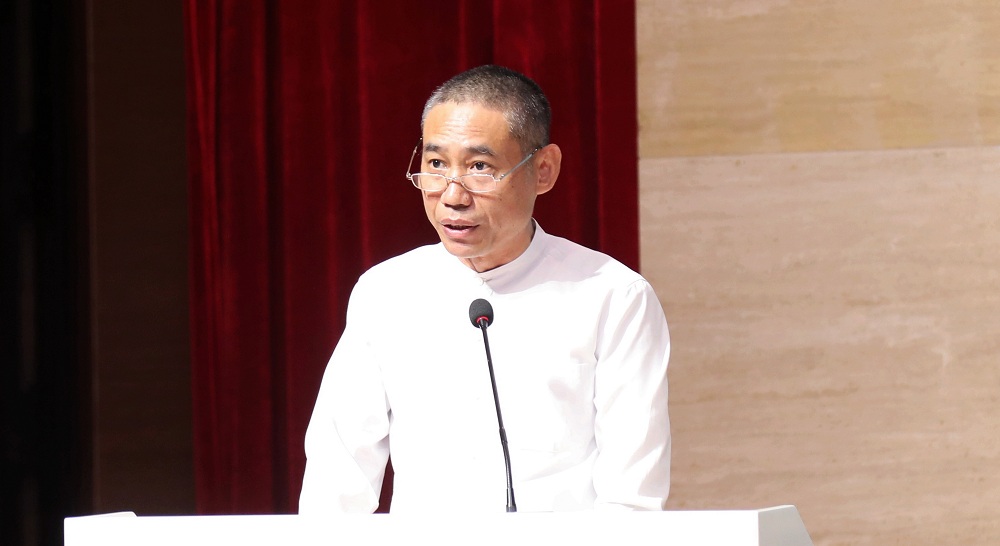 廣西美協(xié)駐會副主席、秘書長陳毅剛在致辭