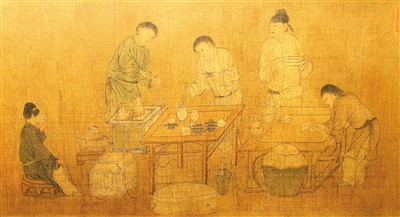 宋代《春宴圖》（局部），故宮博物院藏。 　　杜建坡攝