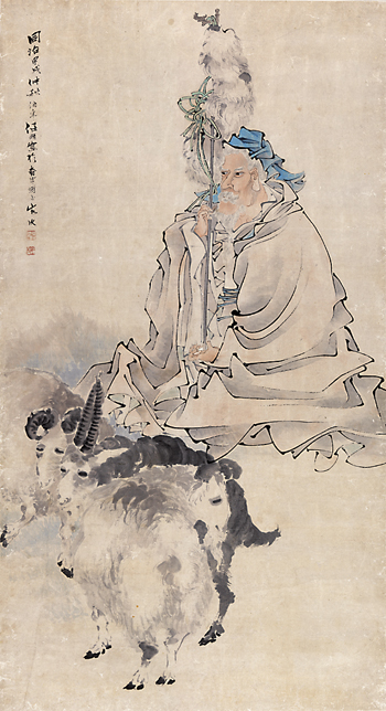 蘇武牧羊圖軸（中國畫）　任伯年  清華大學藝術博物館藏