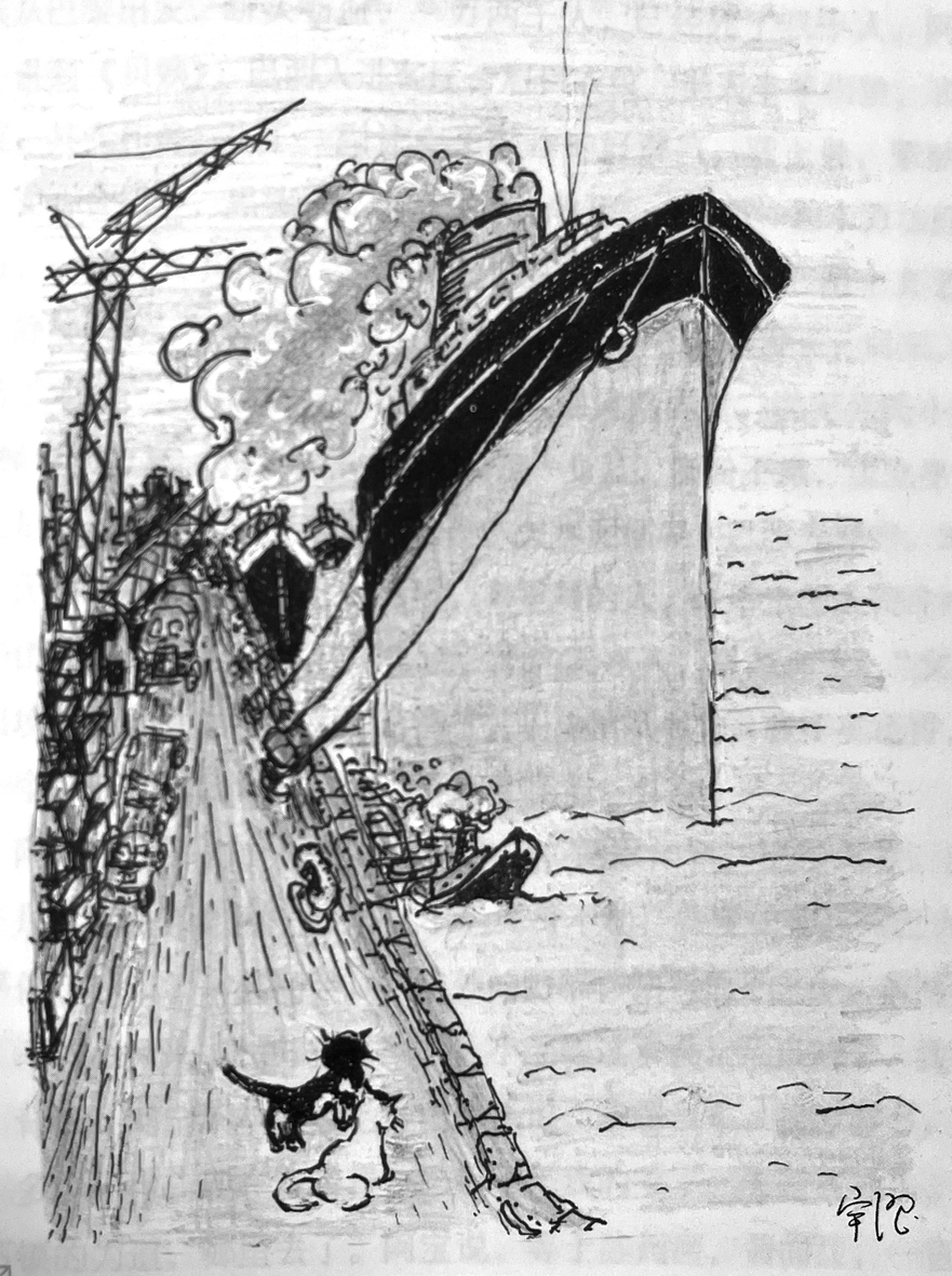文中提到一動(dòng)不動(dòng)的江鷗，我始終找不準(zhǔn)位置，畫在哪里才好，最后，就這樣了