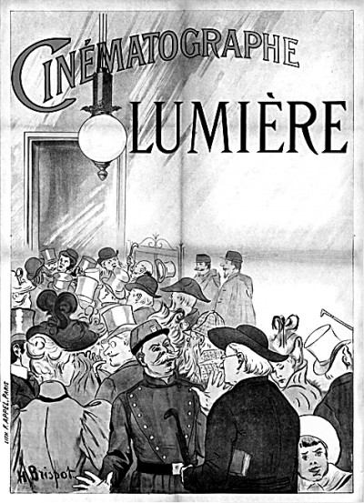 繪于1896年的海報顯示了早期巴黎電影放映的盛況。資料圖片