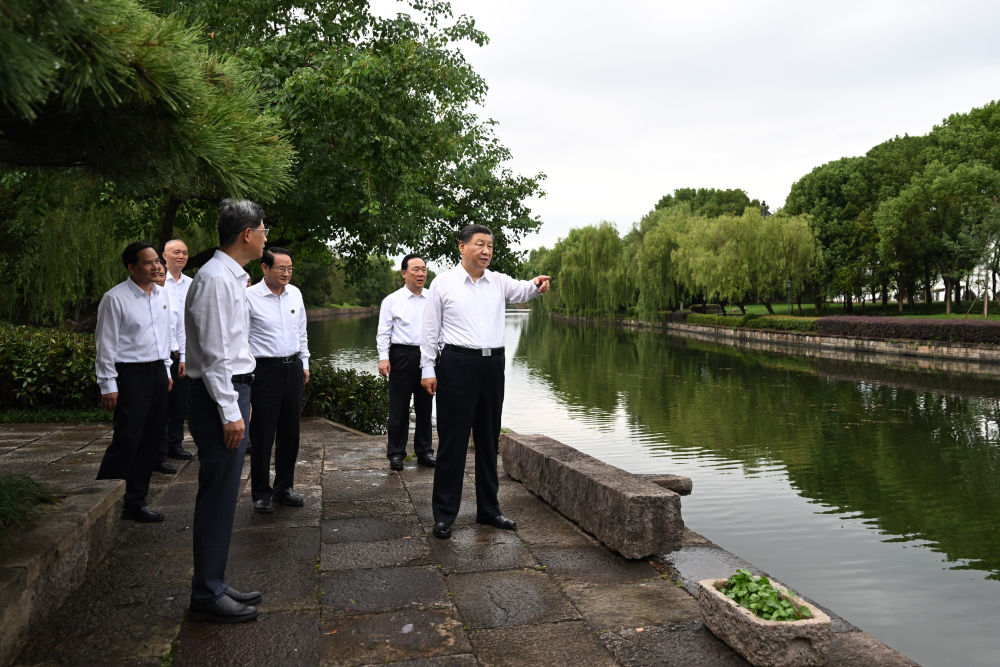 2023年9月20日下午，習近平在浙江省紹興市浙東運河文化園考察。新華社記者 謝環(huán)馳 攝