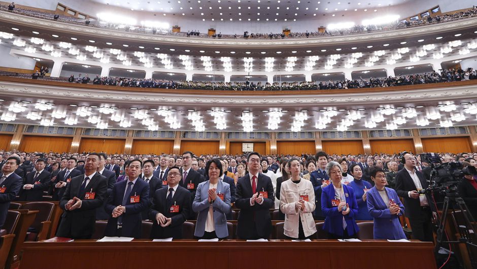 3月4日，中國人民政治協(xié)商會議第十四屆全國委員會第二次會議在北京人民大會堂開幕。新華社記者 邢廣利 攝
