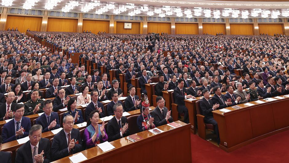 3月4日，中國人民政治協(xié)商會議第十四屆全國委員會第二次會議在北京人民大會堂開幕。新華社記者 龐興雷 攝