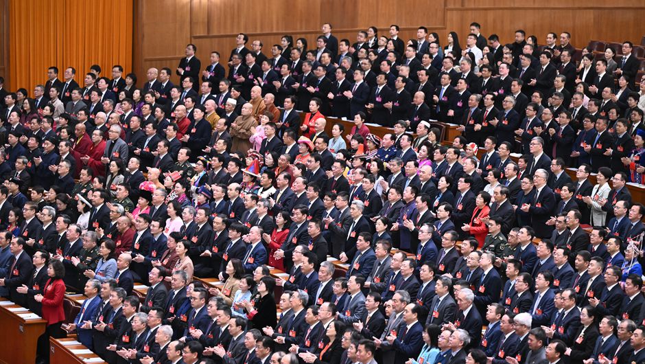 3月4日，中國人民政治協(xié)商會議第十四屆全國委員會第二次會議在北京人民大會堂開幕。新華社記者 燕雁 攝