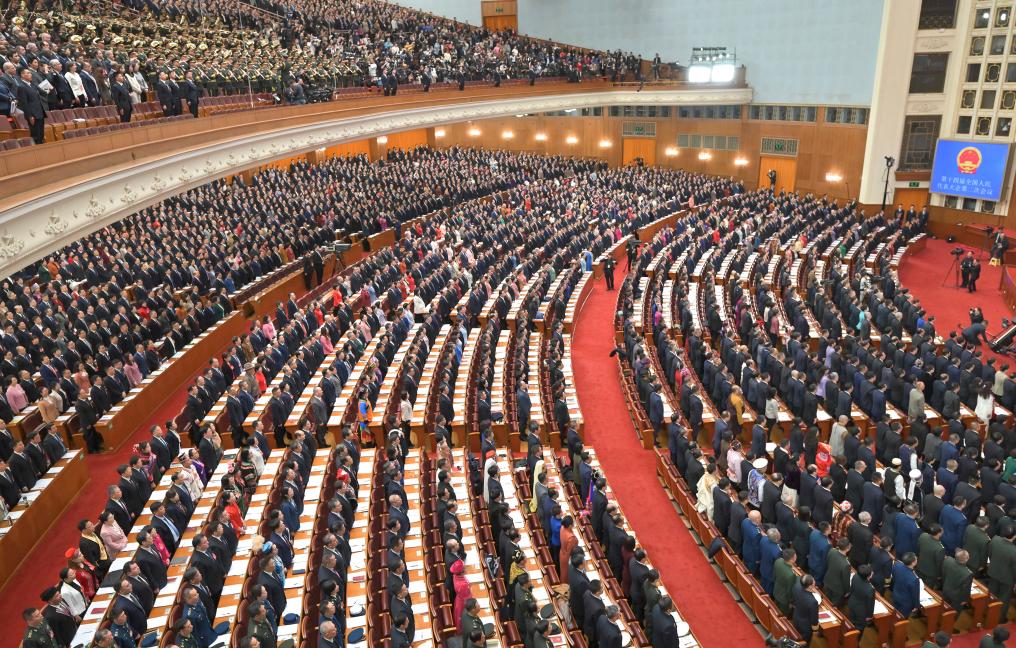 3月5日，第十四屆全國人民代表大會第二次會議在北京人民大會堂開幕。新華社記者 才揚 攝