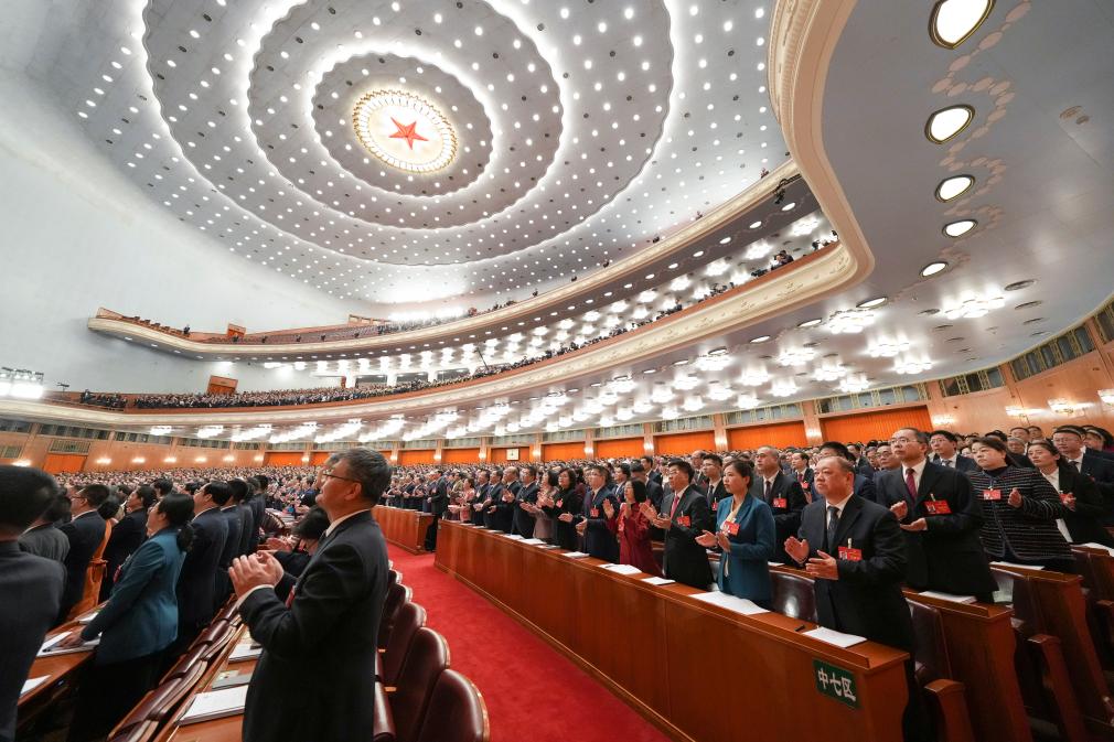 3月5日，第十四屆全國人民代表大會第二次會議在北京人民大會堂開幕。新華社記者 王毓國 攝