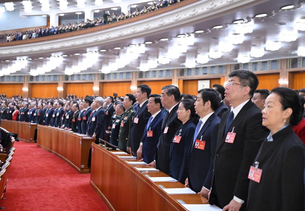 3月10日，中國人民政治協(xié)商會議第十四屆全國委員會第二次會議在北京人民大會堂舉行閉幕會。新華社記者 李學仁 攝