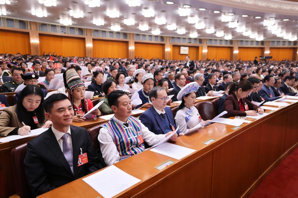 3月10日，中國人民政治協(xié)商會議第十四屆全國委員會第二次會議在北京人民大會堂舉行閉幕會。新華社記者 邢廣利 攝