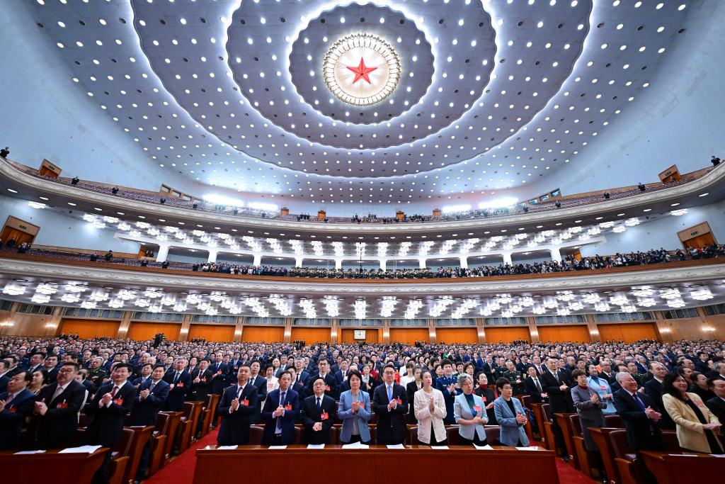 3月10日，中國人民政治協(xié)商會議第十四屆全國委員會第二次會議在北京人民大會堂舉行閉幕會。新華社記者 翟健嵐 攝