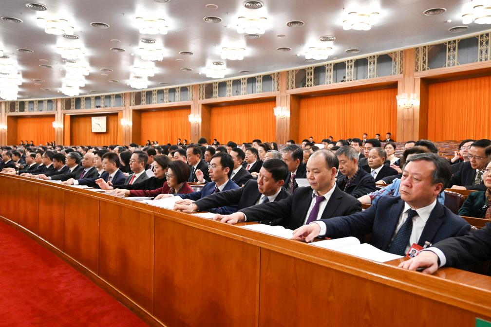 3月10日，中國人民政治協(xié)商會議第十四屆全國委員會第二次會議在北京人民大會堂舉行閉幕會。新華社記者 謝環(huán)馳 攝