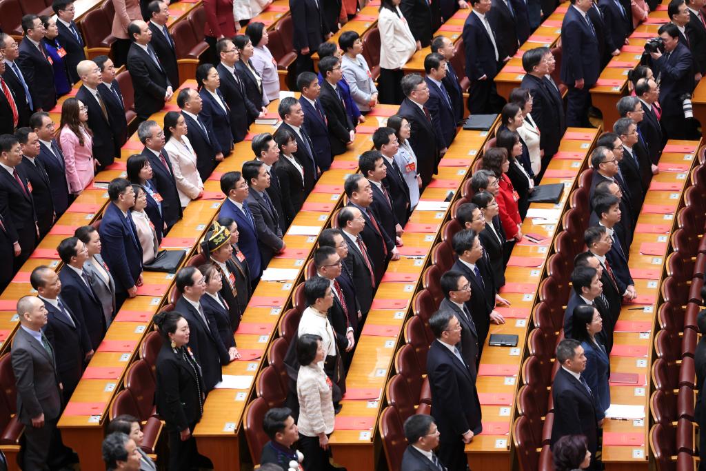 3月11日，第十四屆全國人民代表大會第二次會議在北京人民大會堂舉行閉幕會。新華社記者 丁林 攝