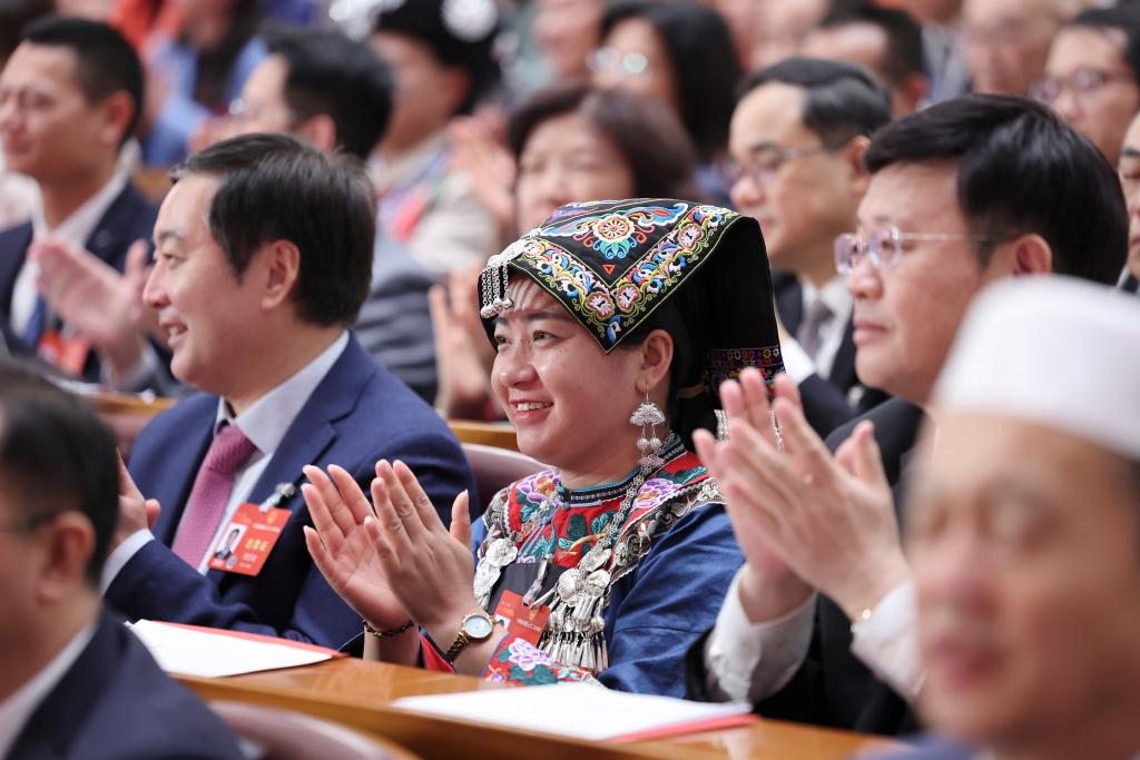 3月11日，第十四屆全國人民代表大會第二次會議在北京人民大會堂舉行閉幕會。新華社記者 姚大偉 攝
