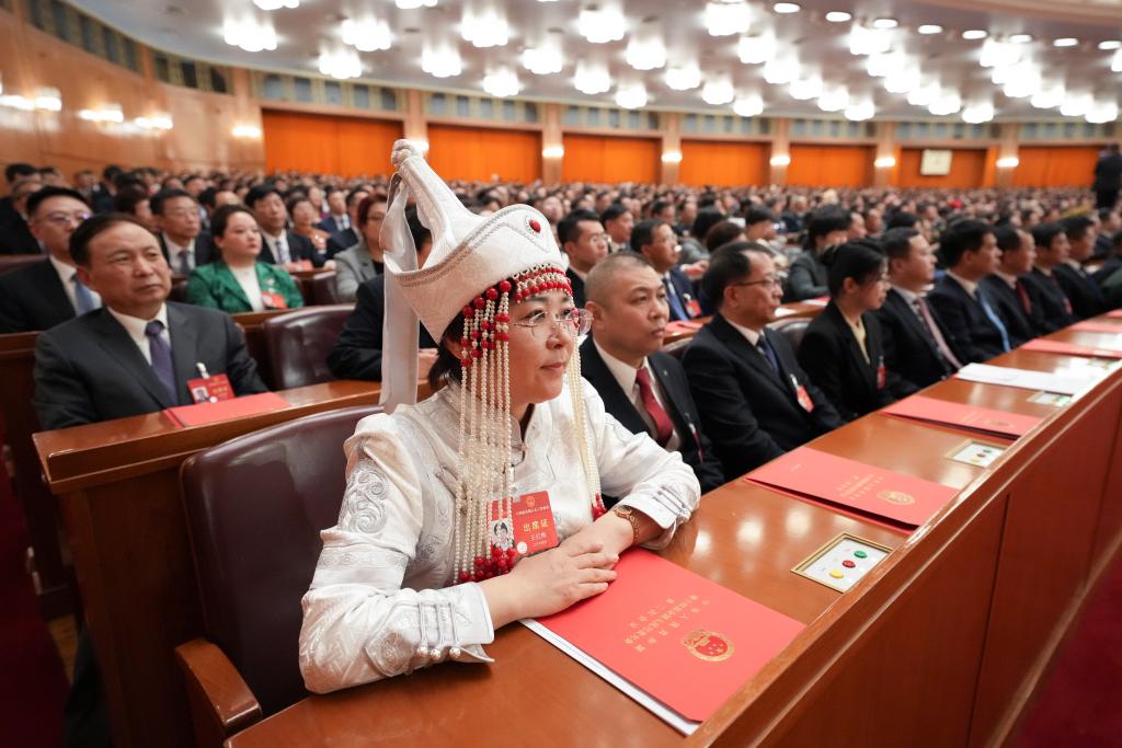 3月11日，第十四屆全國人民代表大會第二次會議在北京人民大會堂舉行閉幕會。新華社記者 王毓國 攝
