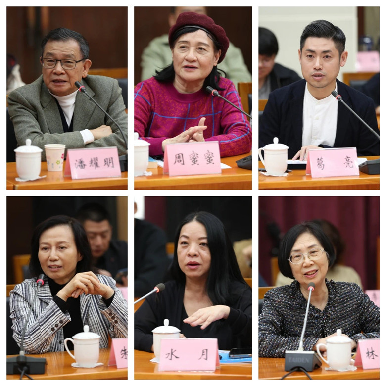潘耀明、周密密、葛亮、朱志華、林慧嫻、湯梅笑發(fā)言