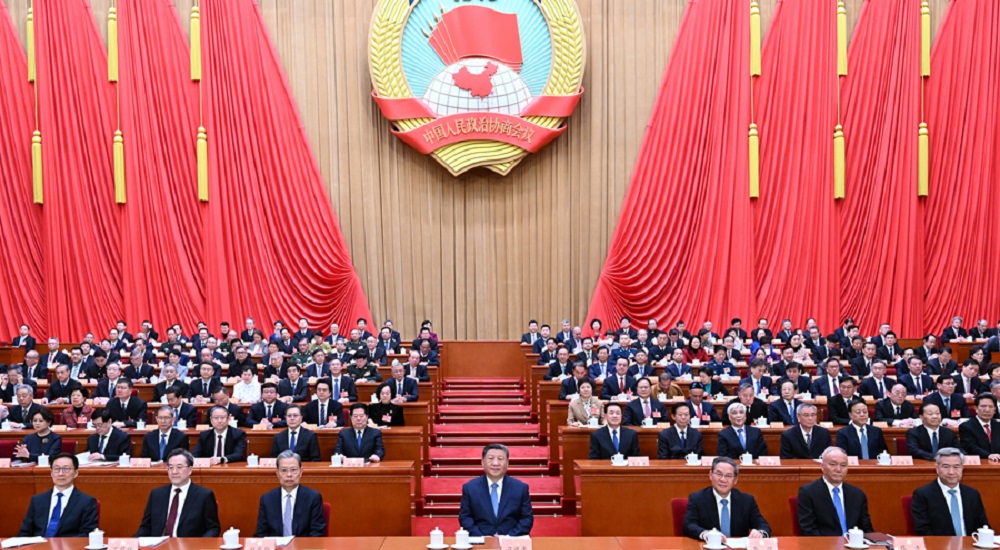 3月4日下午，中國人民政治協(xié)商會議第十四屆全國委員會第三次會議在北京人民大會堂開幕