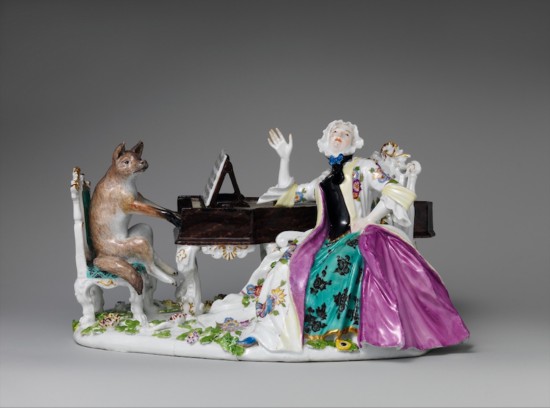 福斯蒂娜·博爾多尼和狐貍（Faustina Bordoni and Fox），陶瓷擺件，德國(guó)，約1743年