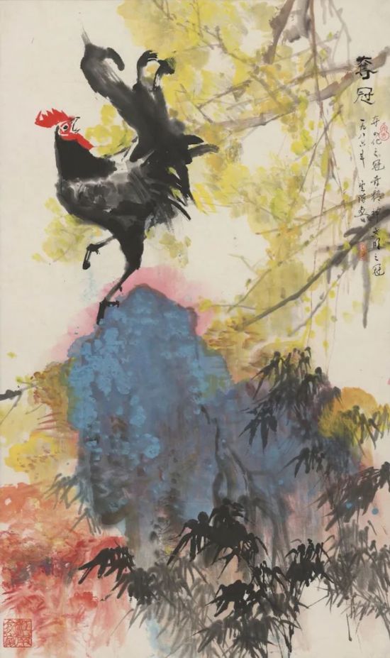 俞云階《奪冠》102x67 cm中國(guó)畫 1986年 中華藝術(shù)宮（上海美術(shù)館）藏