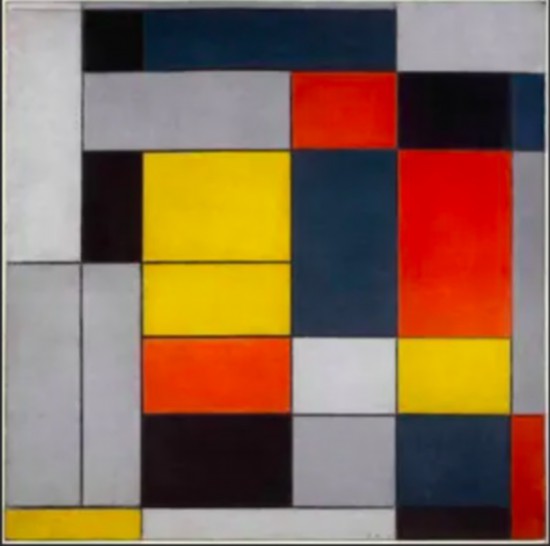 蒙德里安，《No.6/構成II》，1920年，布面油畫，英國泰特美術館藏（貝耶勒基金會展品）